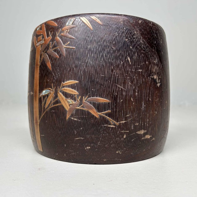 Antique Kiri Maki-E Hibachi in Bamboo, Japan, 1890s For Sale - Image 10 of 16