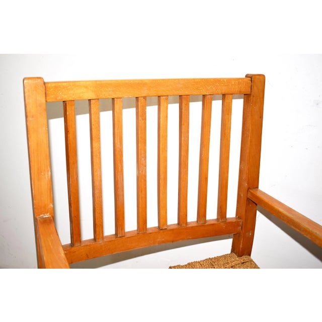 Brown Set of Italian Wood & Cord Lounge Chairs, 1940s For Sale - Image 8 of 15