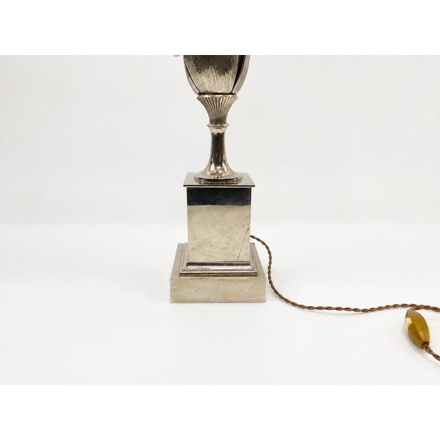 1970s Corn Cob Lamp Base in Silvered and Gilt Bronze from Maison Charles, France, 1970 For Sale - Image 5 of 8