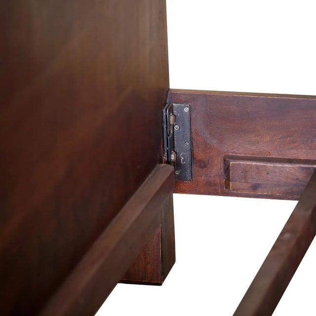 2020s Modern Solid Wood Panel King Bed in Dark Walnut Finish For Sale - Image 5 of 8