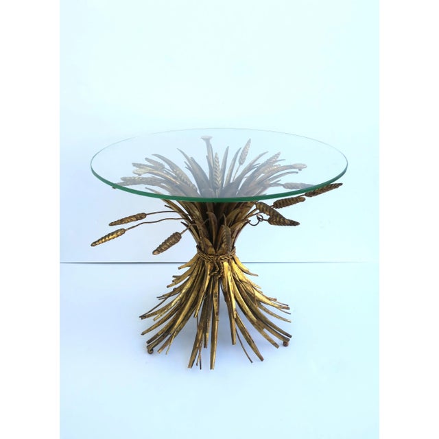 Italian Gold Gilt Sheaf of Wheat Side Drinks Table Aka Coco Table For Sale - Image 4 of 12