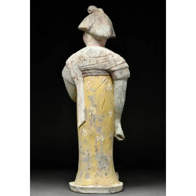 Antique Tang Dynasty Museum Quality Tl Tested Terracotta Fat Lady Figure For Sale - Image 4 of 9