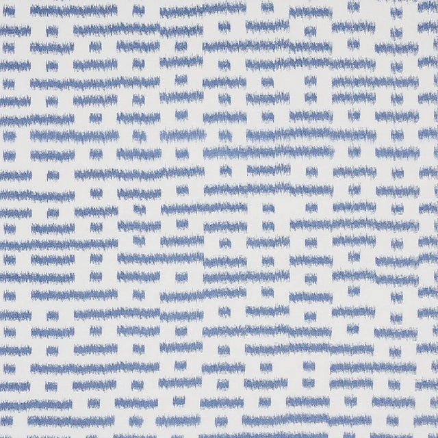 Schumacher Schumacher Abstract Ikat Fabric in Indigo For Sale - Image 4 of 4