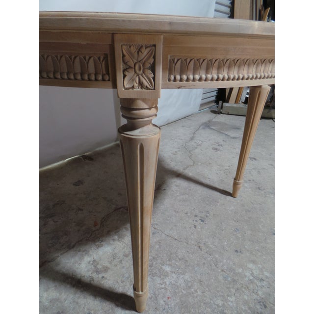 Wood Swedish Gustavian Style Natural Finish Round Table For Sale - Image 7 of 9