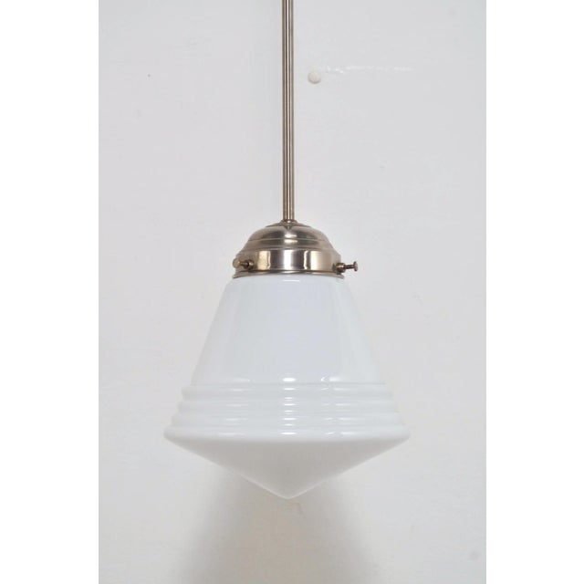 Silver Vintage Art Deco Style Pendant Lamp, 1970s For Sale - Image 8 of 8