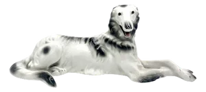 Porcelain Figurine Greyhound Borzoj from Bogucice, 1960s