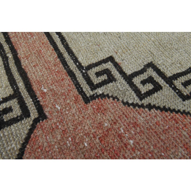 1970s Vintage Handmade Wool Cotton Orange Runner Rug For Sale - Image 4 of 10