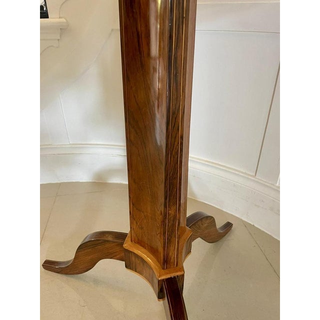 Brown Antique Rosewood Inlaid Circular Table, 1860 For Sale - Image 8 of 11