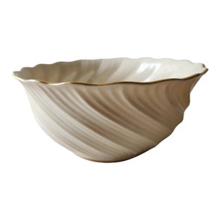 Lenox Elegant Vegetable Bowl Swirled Ivory Gold Trim For Sale