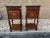 Wood Pair Louis XVI Style Ormolu Mounted Marquetry Mahogany Marble Top Bedside Tables, 19th Century For Sale - Image 7 of 12