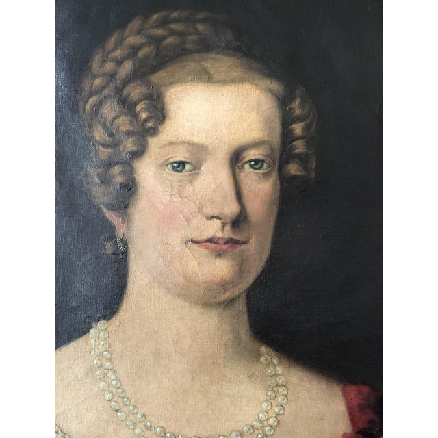 Baroness Portrait, 19th Century, Oil Painting on Canvas, Framed For Sale - Image 3 of 13