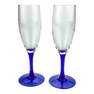 Cobalt Stemware Champagne Flutes - a Pair