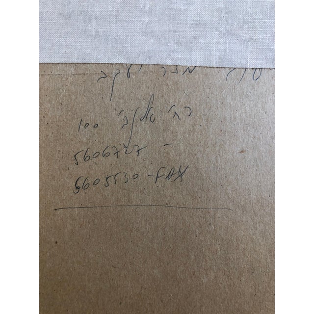 Paint Outsider Folk Art Expressionist Rabbi Israeli Painting Signed Hebrew Jewish Star For Sale - Image 7 of 7