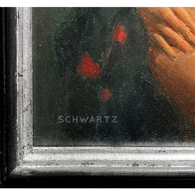 Figurative Looking Away by Mark Bradley Schwartz | Oil on Board Nude Woman Seated with a Shawl For Sale - Image 3 of 5