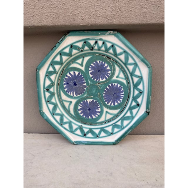 1950s Mid-Century Octogonal Plate Robert Picault Vallauris For Sale - Image 5 of 5