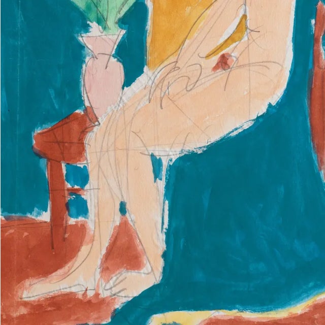 1950s 'Seated Nude' by Victor Di Gesu, Louvre, Académie Chaumière, Los Angeles County Museum of Art, California Post-Impressionist For Sale - Image 5 of 7