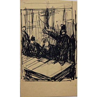 Gabriele Galantara, Sentence, Mixed Media Drawing, 1907 For Sale