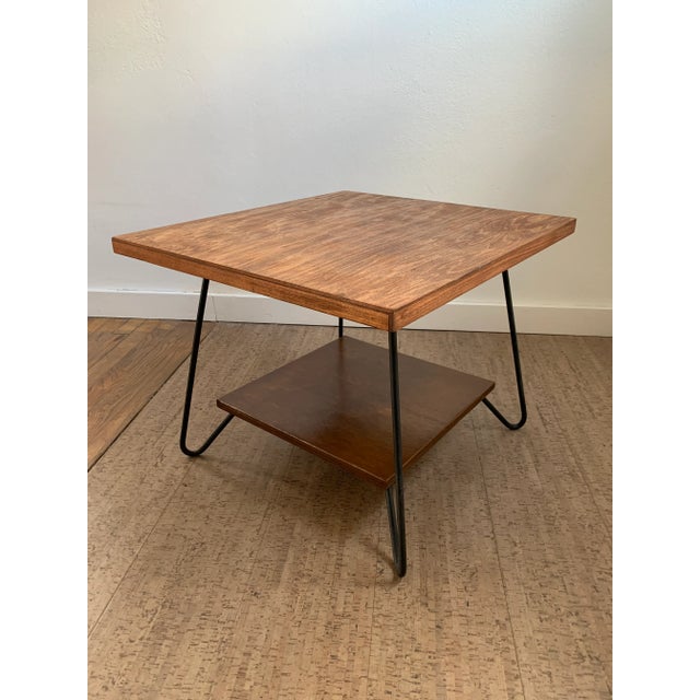 Mid 20th Century Mid-Century Modern Iron Leg Table With Swivel Top For Sale - Image 11 of 11
