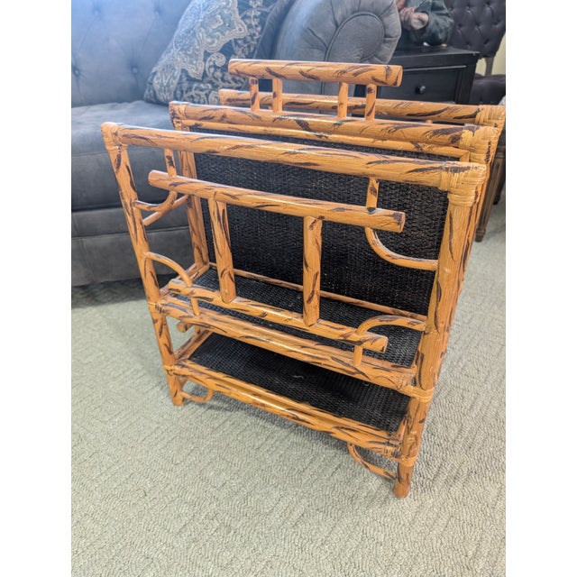 Maitland Smith Style Asian English Tortoise Bamboo Magazine Rack Canterbury Stand This is Fantastic In the tortoise Shell...