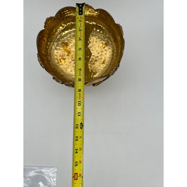 Metal Vintage Brass Art Nouveau Pedestal Bowl For Sale - Image 7 of 12
