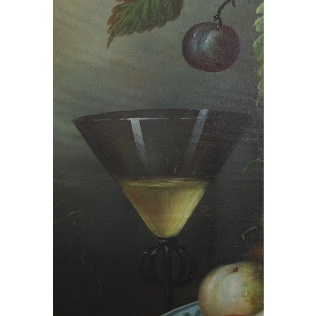 Oil on Canvas Still Life Painting of Fruit Signed by “Pinder” (Signed) For Sale - Image 12 of 14