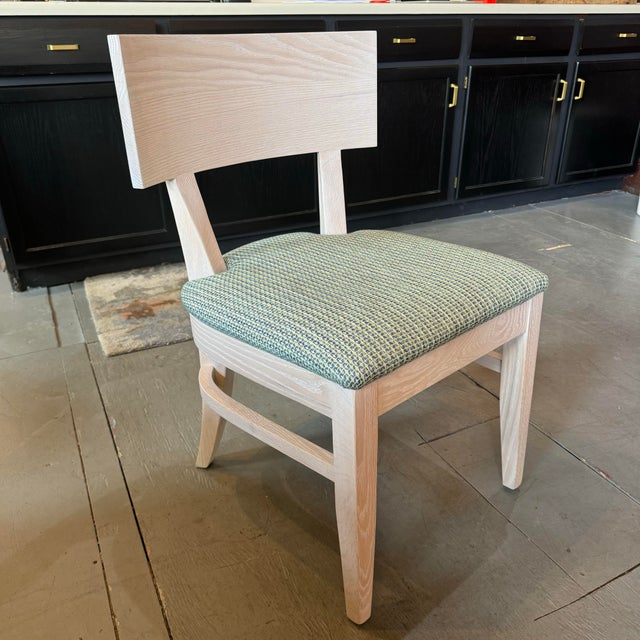 Mid-Century Modern Cole Modern Rift Oak Dining Chair With Upholstered Seat For Sale - Image 3 of 9