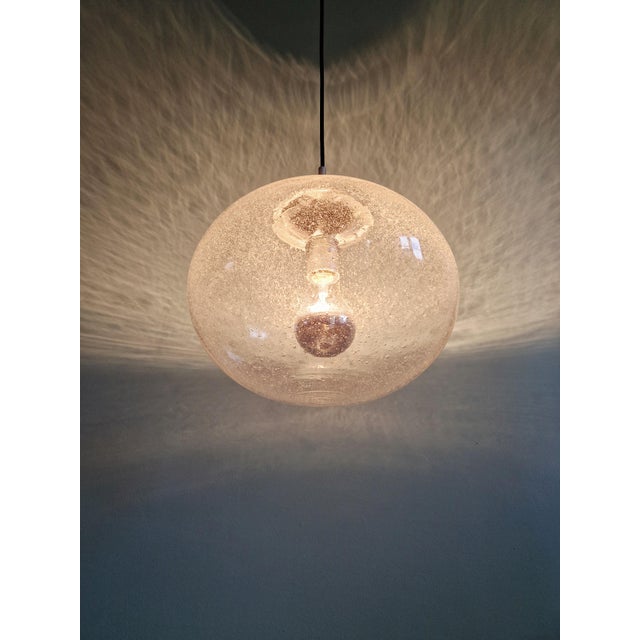 Space Age Pendant Light in Clear Bubbled Glass, 1960s-1970s For Sale - Image 12 of 13