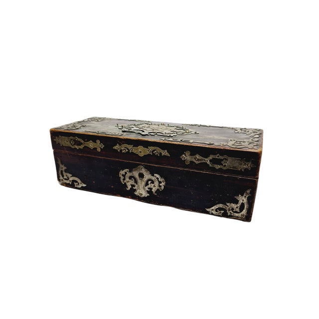 Oriental Wooden Toolbox with Alpacca Applications, 1930s For Sale - Image 16 of 17
