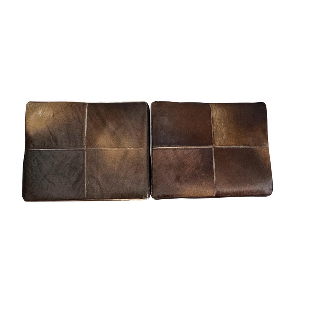 Mid 20th Century Cow Hide Benches with Chrome Bases - A Pair For Sale - Image 13 of 18