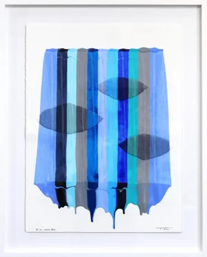 "Fils I Colors Dliii" Contemporary Abstract Mixed-Media Painting by Raul De La Torre, Framed
