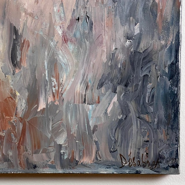 Abstract Raymonde Desabres (French, 1925-2020) - Expressionist Study of a Tree Trunk, Signed (Ca. 1980, Acrylic on Canvas) For Sale - Image 3 of 5