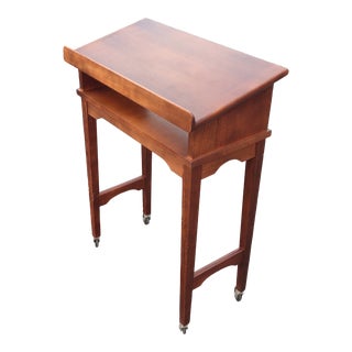 Mid 20th Century Vintage Wooden Lectern/Book Display Stand on Casters For Sale