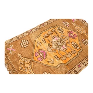 Vintage Hand Knotted Turkish Small Rug For Sale