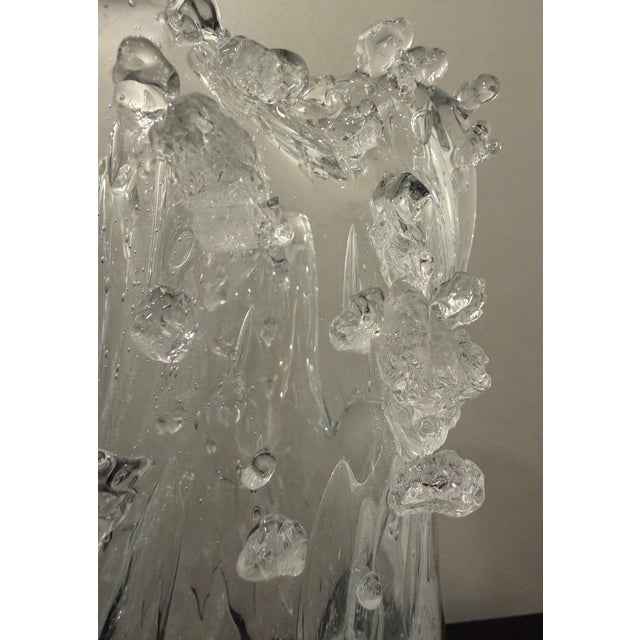 Sculptural “Dual Wave” Polish art glass vase by Studio A, a division of Global Views, known for producing some of the...