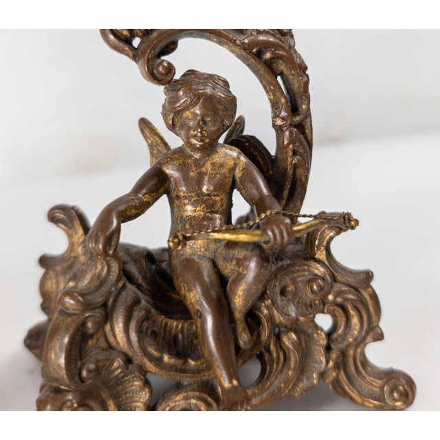 19th Century Pair of French Rococo Revival Gilt Bronze or Copper Alloy Candlesticks For Sale - Image 10 of 14