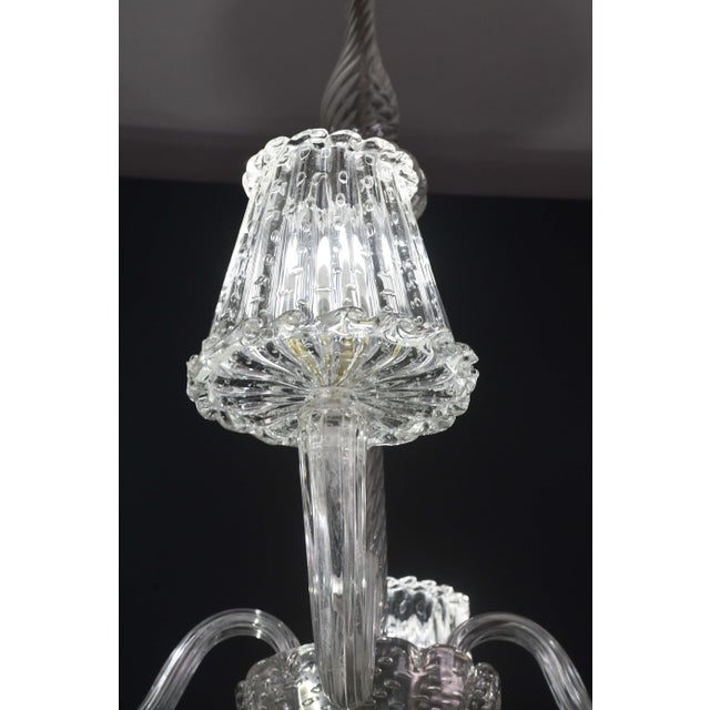 1950s Luxury Art Decò Barovier E Toso Chandelier, Murano "Bubble" Glass For Sale - Image 16 of 16