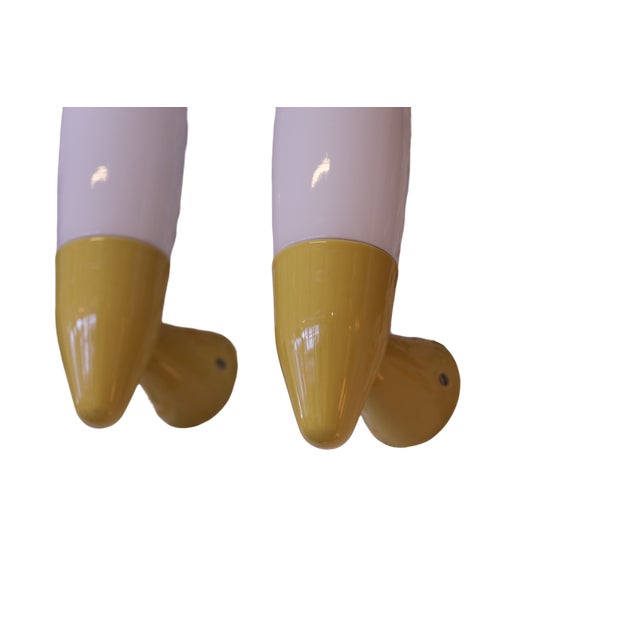 Large Yellow Porcelain and Glass Bathroom Lamps by Gunnar Nylund for Ifö, Set of 2 For Sale - Image 10 of 12