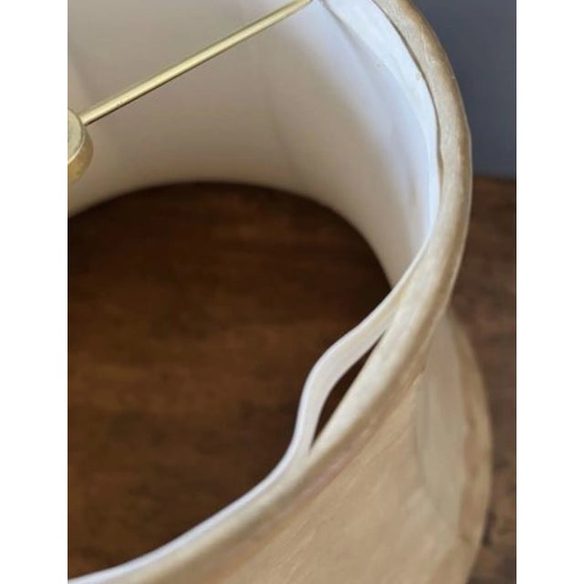 1960’s Mid-Century Modern Leather & Brass Lamp For Sale - Image 11 of 12