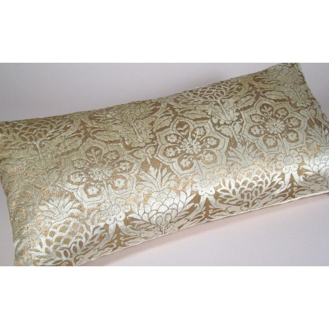 Ivory & Gold Floral Velvet Bolster Pillow Cover Chairish