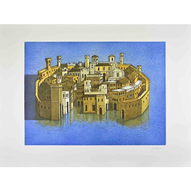 Franco Fortunato, The City on the Water, 1990s, Etching For Sale