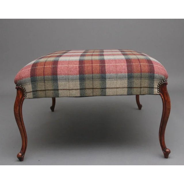 Walnut Cabriole Leg Stools, 1960s For Sale - Image 4 of 8