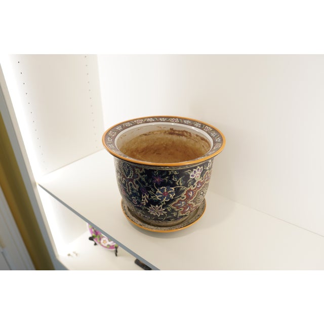 Blue Antique Planter Flower Pot For Sale - Image 8 of 18