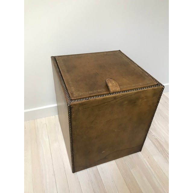 Animal Skin Leather Storage Trunk For Sale - Image 7 of 7