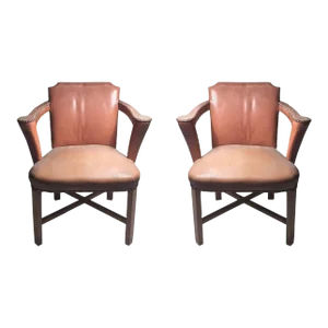Vintage Syrie Maugham Lounge Occasional Armchairs - A Pair