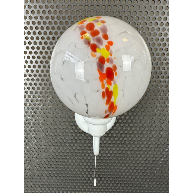 Vintage Wall Lamps in Glass, 1980s, Set of 3 For Sale - Image 4 of 10