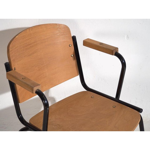 Industrial Vintage Office Chair with Armrests, 1950 For Sale - Image 3 of 7