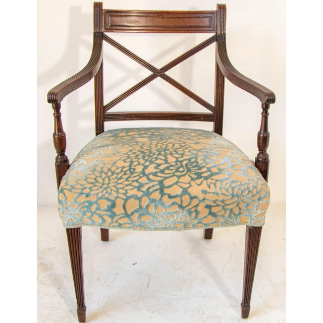 Vintage Hollywood Regency English Style Hand Carved Wood Side Chair. Side Chair in walnut stained solid wood, wooden...