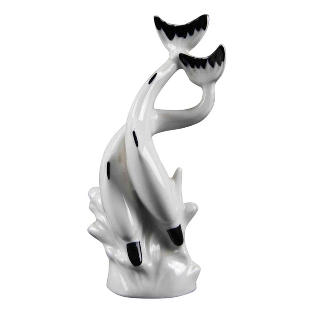 Vintage Porcelain Dolphins Sculpture by Limoges, France, 1970s For Sale