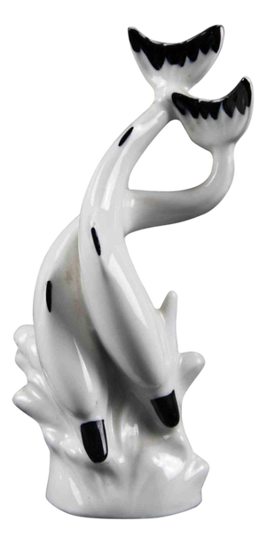 Vintage Porcelain Dolphins Sculpture by Limoges, France, 1970s