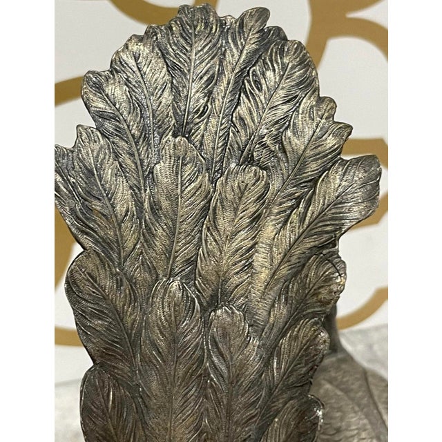 Pair of Silverplated Pewter Peacock Table Ornaments For Sale In Tulsa - Image 6 of 12